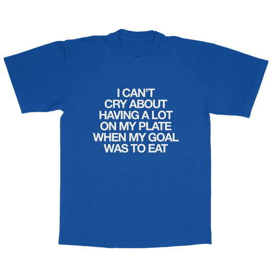 I CAN'T CRY T-SHIRT (BLUE/WHITE)